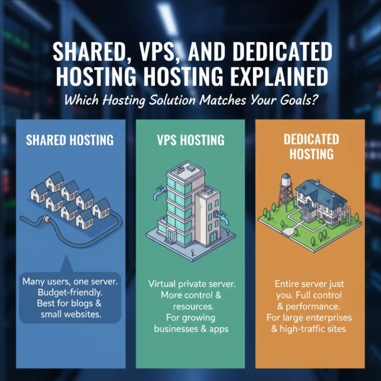 Shared, VPS, and Dedicated hosting explained to help choose the best solution for your website