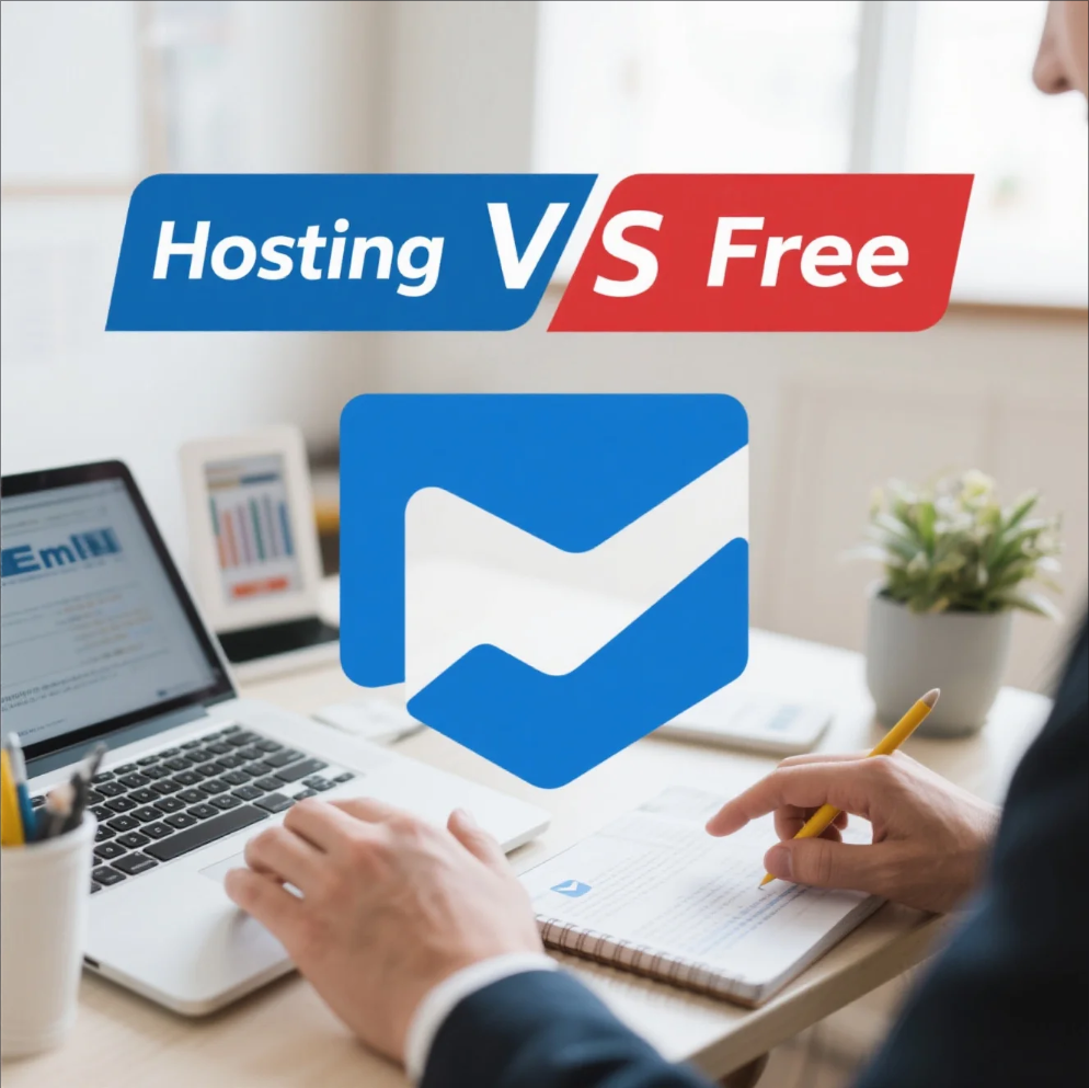 Comparison of email hosting and free email option for businesses