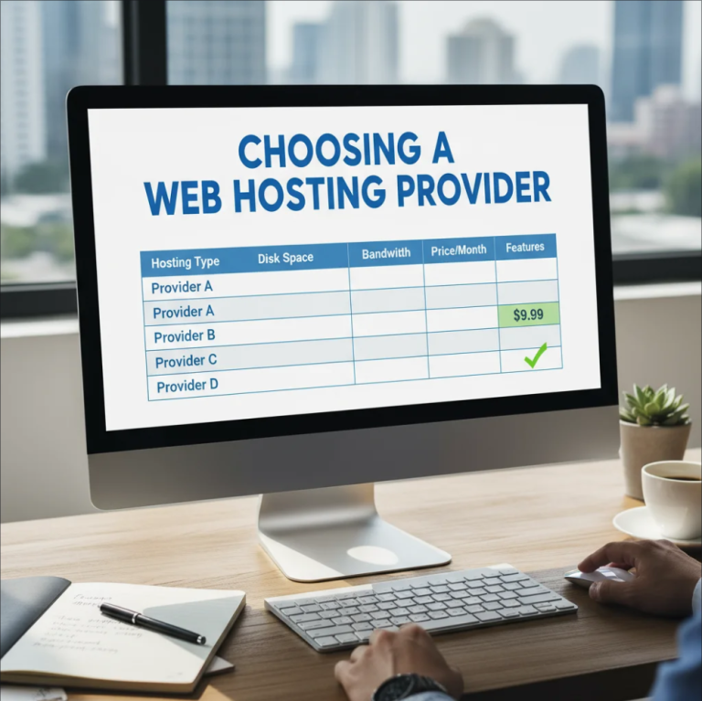 Illustration of website hosting mistakes and tips for choosing a reliable provider