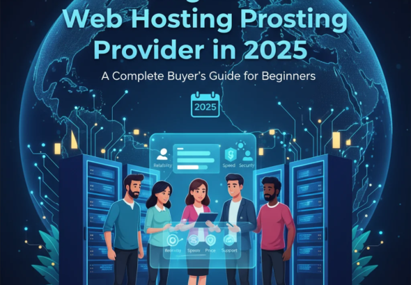 Illustration of web hosting options including shared, VPS, and cloud hosting