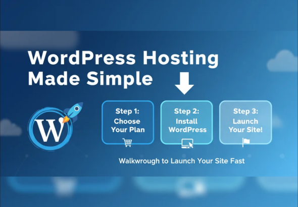 WordPress hosting dashboard showing site setup options