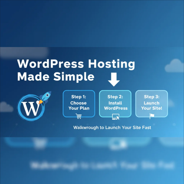WordPress hosting dashboard showing site setup options