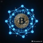 Illustration of blockchain network nodes hosting websites in a decentralized manner
