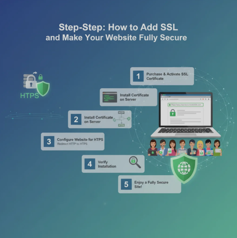 Website showing SSL padlock icon and secure HTTPS connection