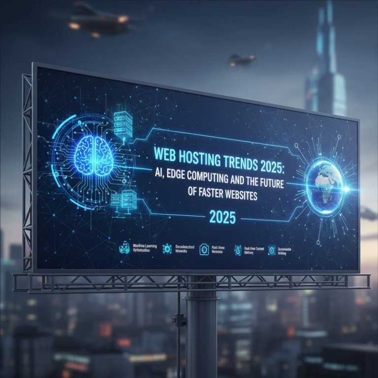 Website performance metrics with security shield and speed optimization icons