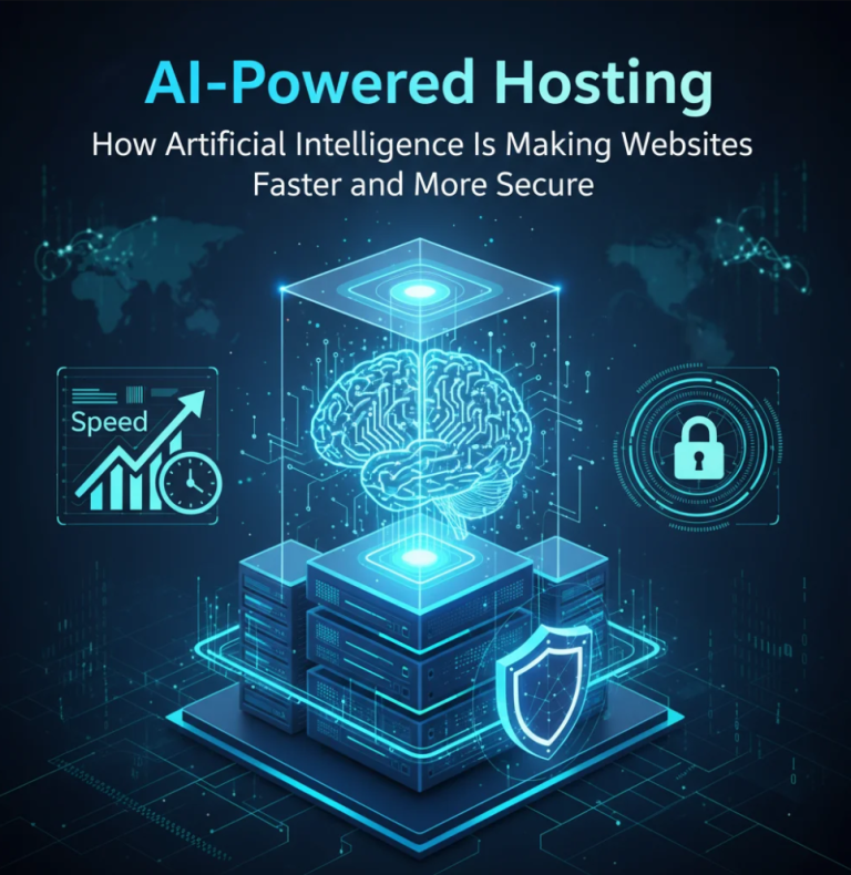 AI-powered hosting platform optimizing website performance and speed