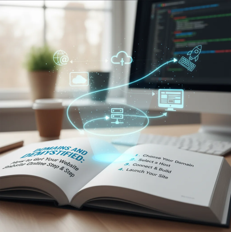Step-by-step website setup with domain and hosting for launching a website online