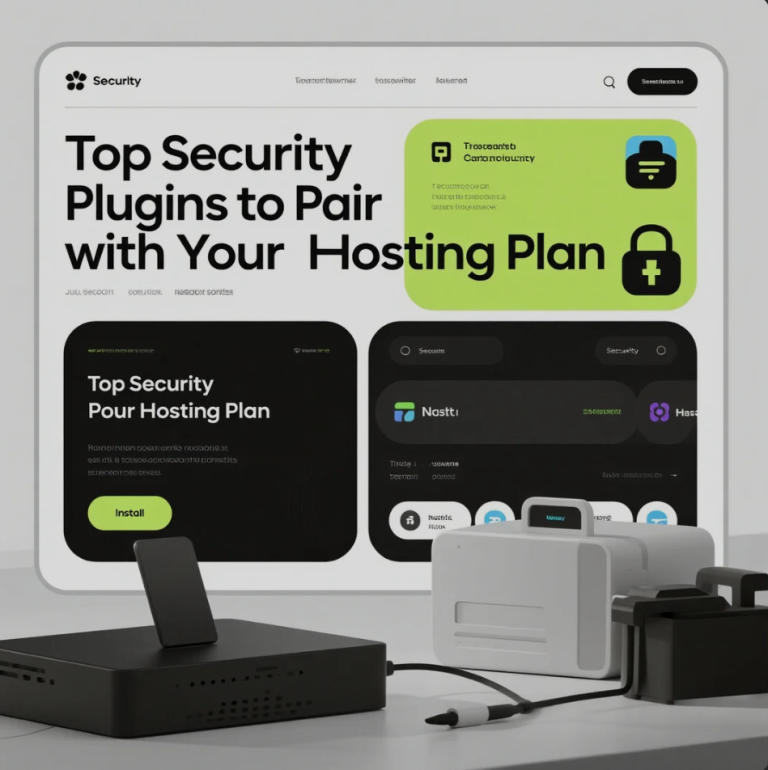 Illustration of a secure WordPress website protected by firewalls and security plugins