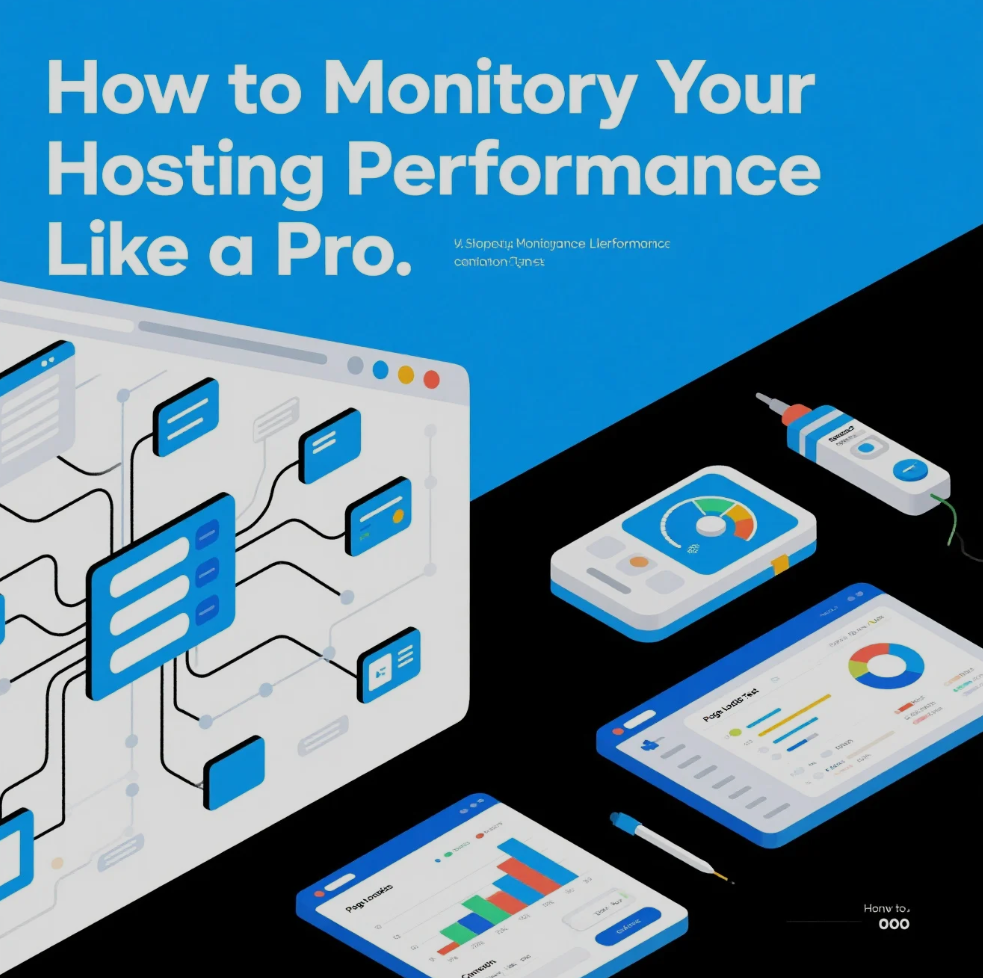 Dashboard showing website hosting performance metrics