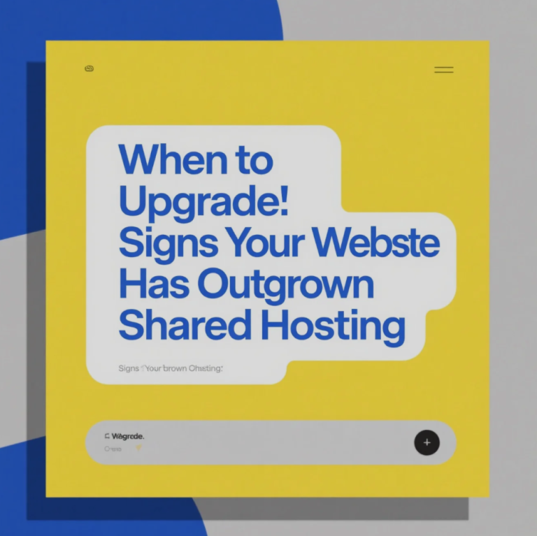 Server upgrade concept showing growth from shared hosting
