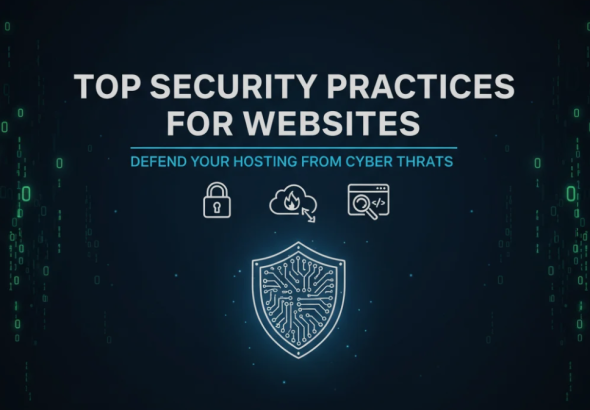 Laptop screen showing website security settings with firewall and SSL certificate