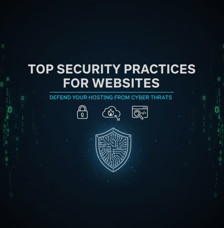 Laptop screen showing website security settings with firewall and SSL certificate