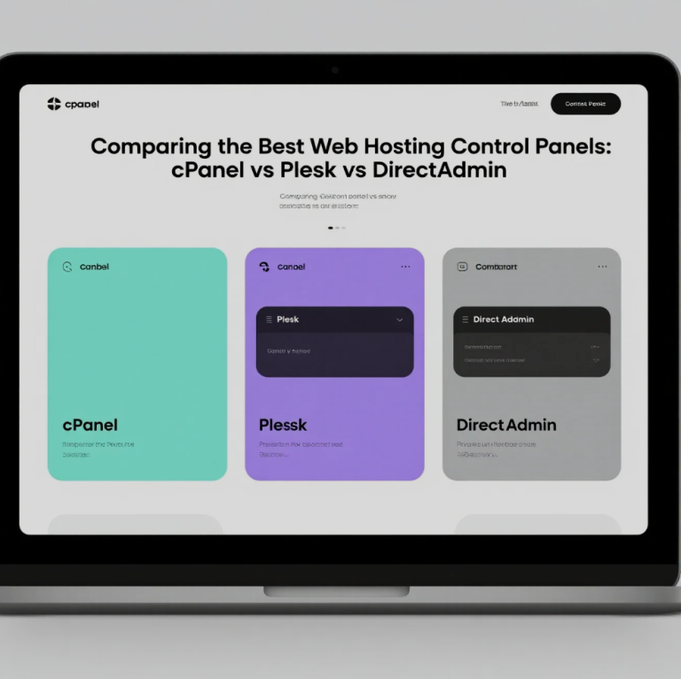 cPanel, Plesk, and DirectAdmin dashboards comparison