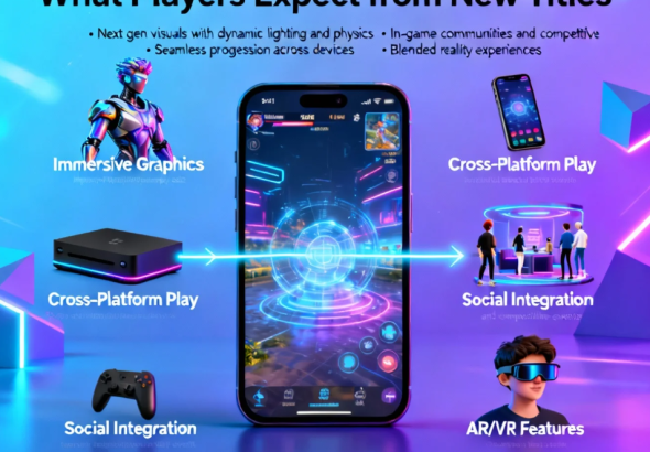 Next-generation mobile gaming device showcasing 2025 game features