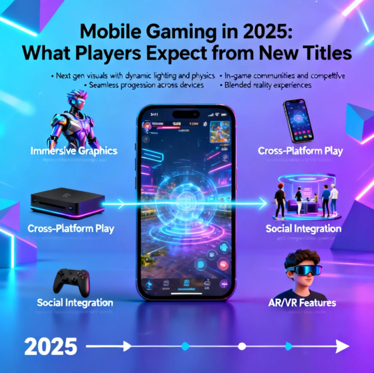 Next-generation mobile gaming device showcasing 2025 game features